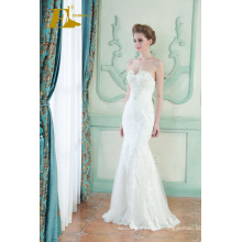ED Bridal New Product Sexy Sleeveless Beads Lace Appliqued Customized Mermaid Wedding Dress 2017